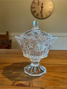 Vintage JG Durand Lead Crystal Candy Bowl w/Lid